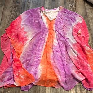 Vibrant Pink and Orange Women's Dress